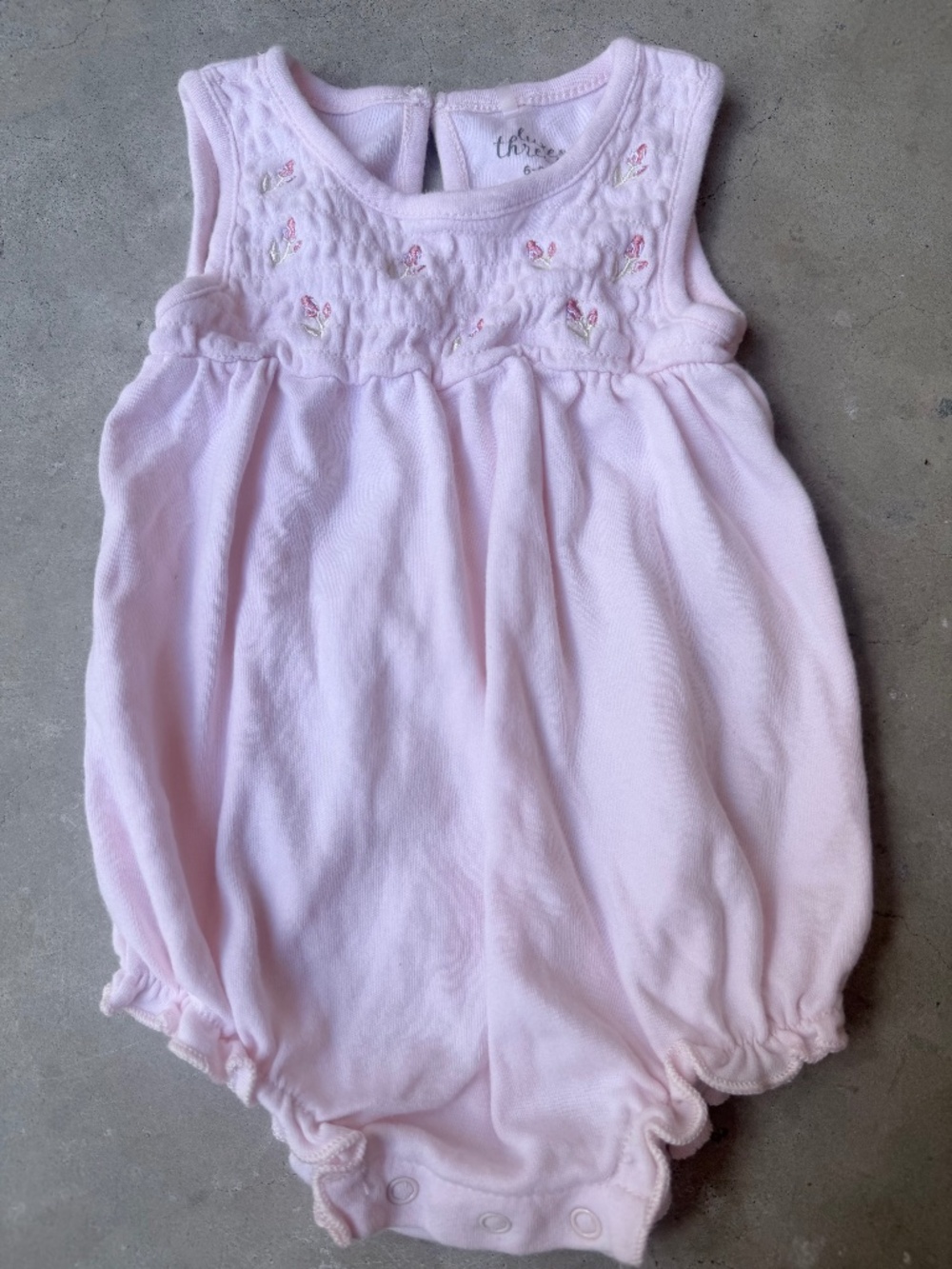Baby Pink Rosebud Bubble Romper